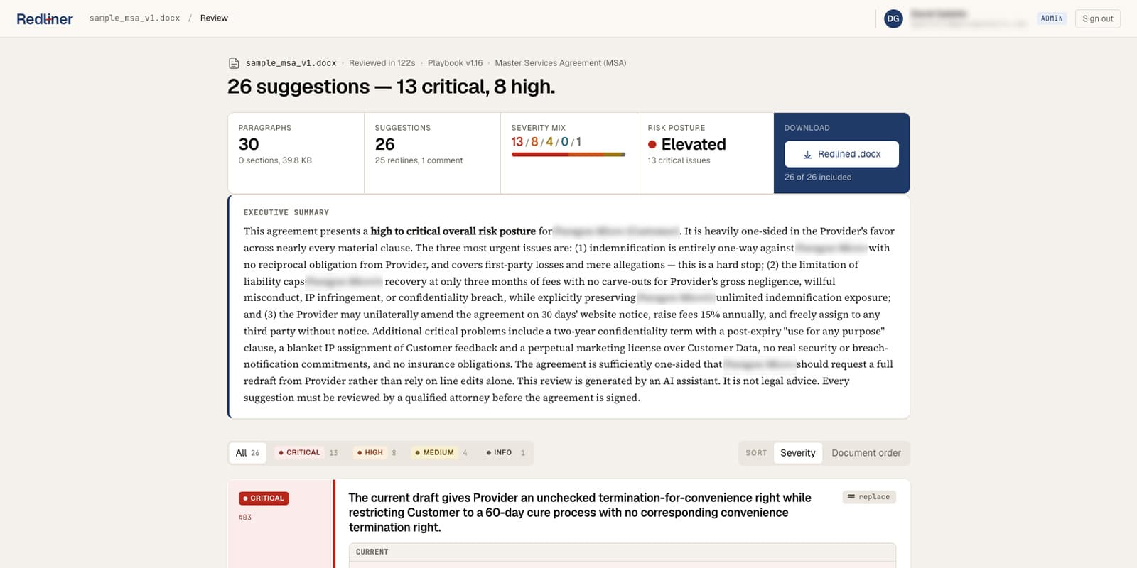 Redliner — product screenshot